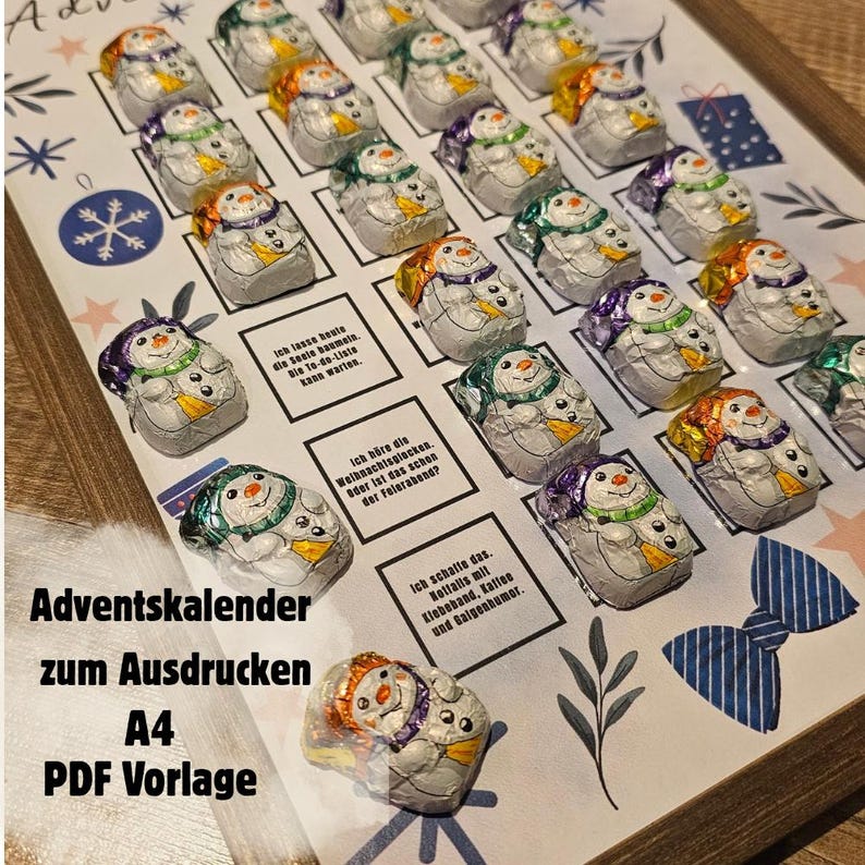 Printable Advent Calendar for Men | DIY Chocolate Advent Calendar in a ...