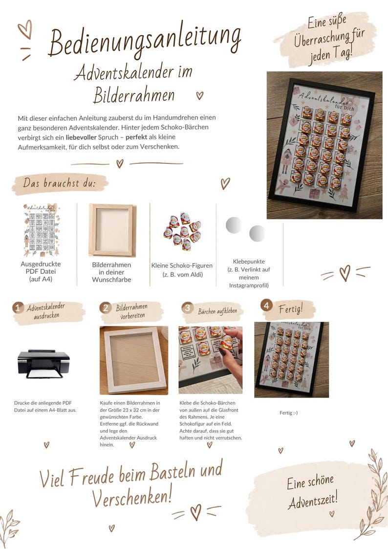 Printable Advent Calendar for Men | DIY Chocolate Advent Calendar in a ...