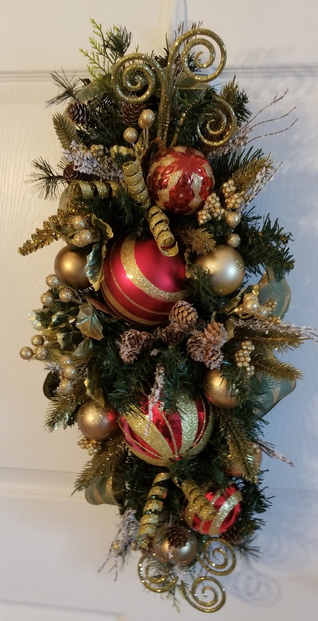 Christmas Ornament Front Door Swag, Christmas Door Decor, Holiday