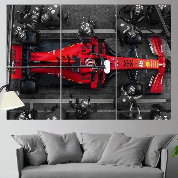 Charles Leclerc Canvas Print, Leclerc Photo, Leclerc Print, Formula 1 Canvas, Ferrari Fan Gift, Pit Stop, Ferrari  Wall Art