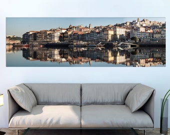 Porto Panorama, Porto Wall Art, Large Portugal Canvas Print, Porto Skyline, Portugal Print