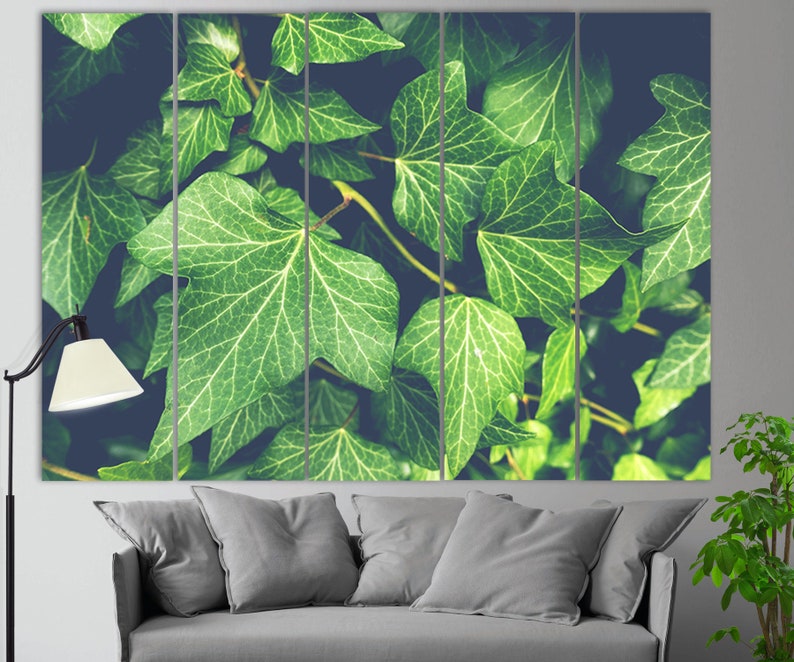 Green Wall Decor, Garden Wall Art, Ivy Canvas Print, Summer Wall Art, Green Leaves, Abstract Green Poster, Green Home Decor, Bedroom Decor image 3