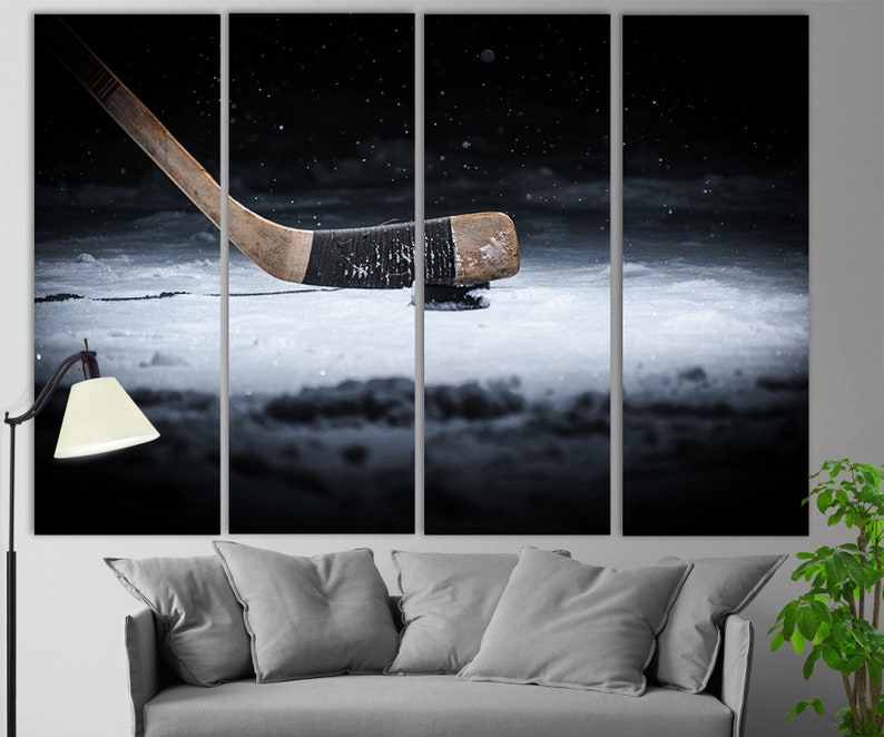 Ice Hockey Wall Art Ice Hockey Canvas Art Hockey Fan Gift Etsy