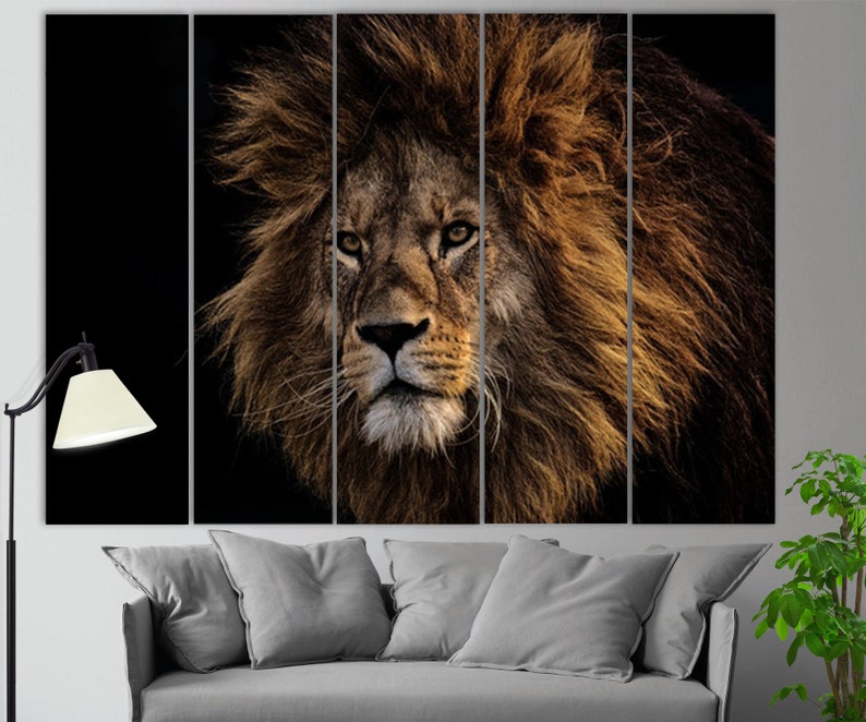 Lion Canvas Print Lion Wall Art Etsy