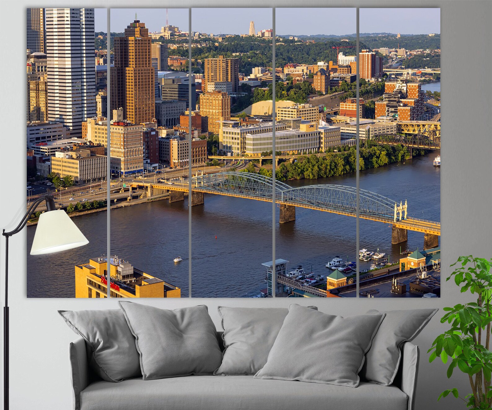 Pittsburgh Canvas Print, Pittsburgh Wall Art, Pittsburgh Skyline Etsy