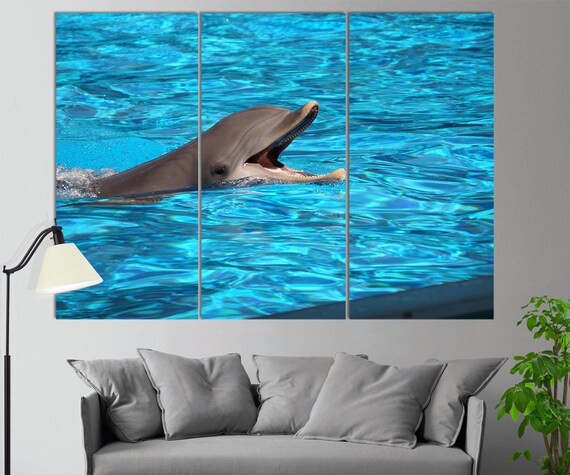 Dolphin Canvas Print Dolphins Wall Decor Dolphin Photo Etsy