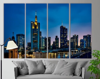 Frankfurt Canvas Print, Frankfurt Wall Art, Frankfurt Skyline