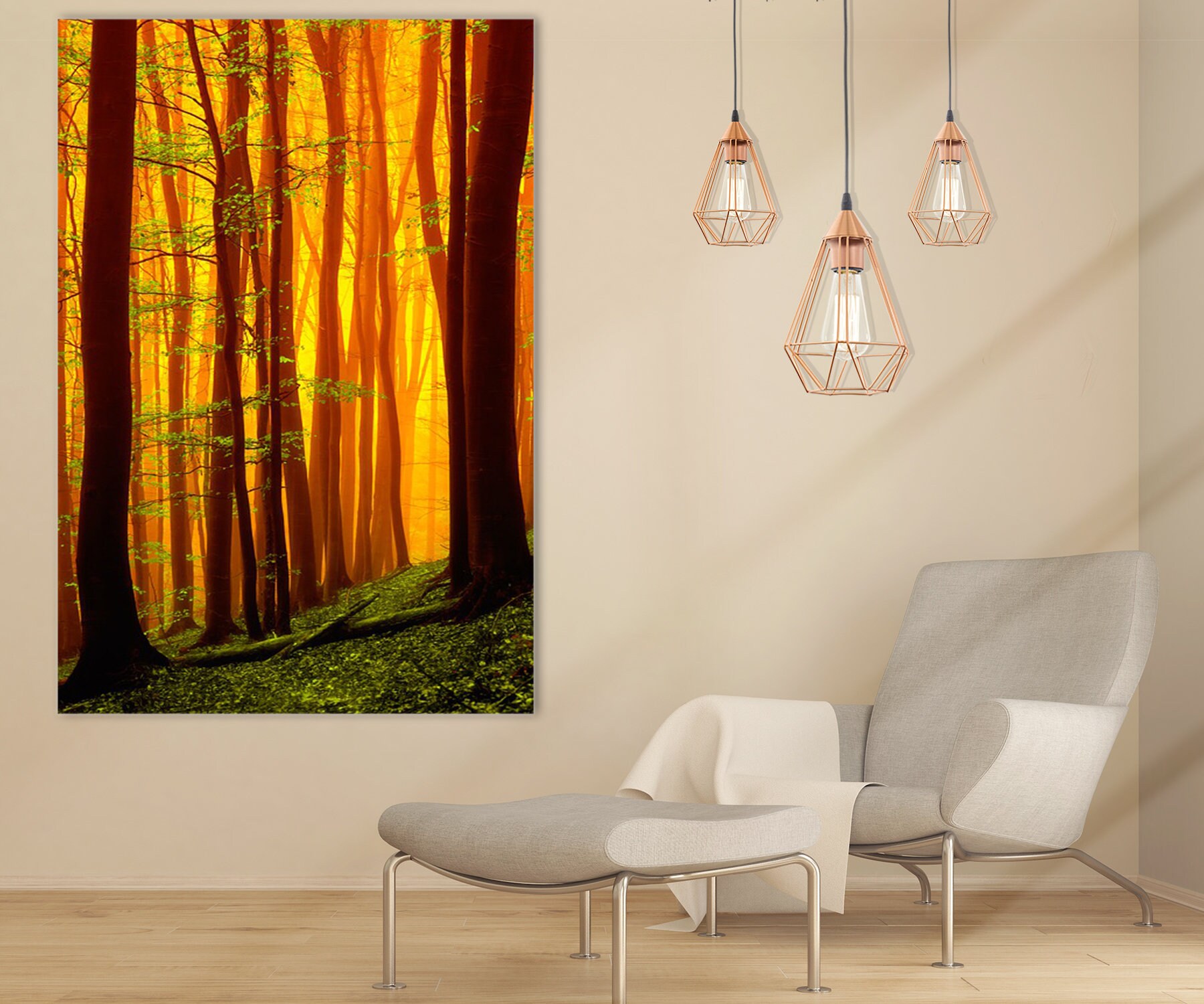 Prints Art & Collectibles Digital Prints Sunset In Forest Landscape
