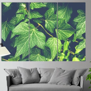 Green Wall Decor, Garden Wall Art, Ivy Canvas Print, Summer Wall Art, Green Leaves, Abstract Green Poster, Green Home Decor, Bedroom Decor image 1