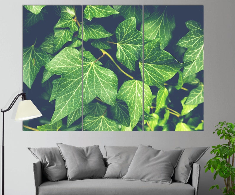 Green Wall Decor, Garden Wall Art, Ivy Canvas Print, Summer Wall Art, Green Leaves, Abstract Green Poster, Green Home Decor, Bedroom Decor image 1