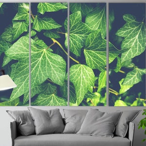 Green Wall Decor, Garden Wall Art, Ivy Canvas Print, Summer Wall Art, Green Leaves, Abstract Green Poster, Green Home Decor, Bedroom Decor image 4