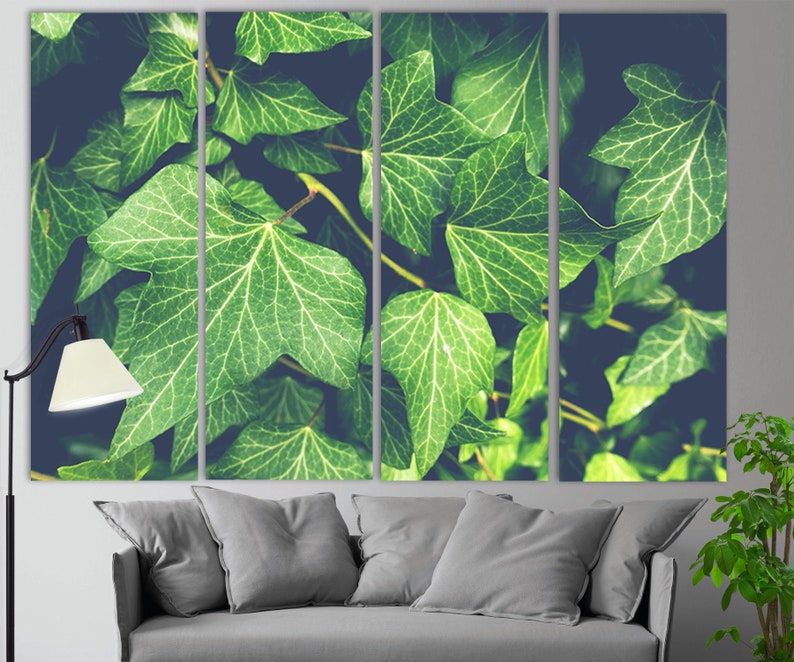 Green Wall Decor, Garden Wall Art, Ivy Canvas Print, Summer Wall Art, Green Leaves, Abstract Green Poster, Green Home Decor, Bedroom Decor image 4