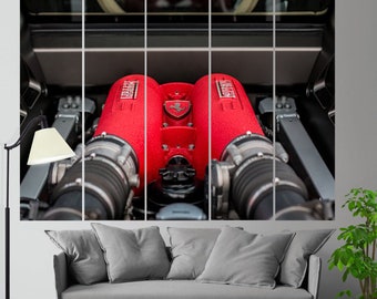 Ferrari Canvas Art, Ferrari Engine Print, Ferrari Photo, Ferrari Print, Ferrari Fan Gift, Ferrari Poster, Ferrari Canvas Print, Ferrari Art