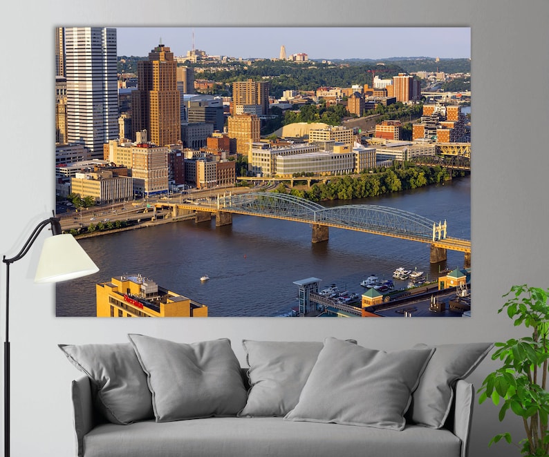Pittsburgh Canvas Print, Pittsburgh Wall Art, Pittsburgh Skyline Etsy