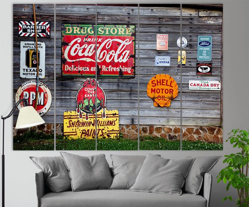 Vintage Road Signs Canvas Print Vintage Signs Wall Art Road Etsy