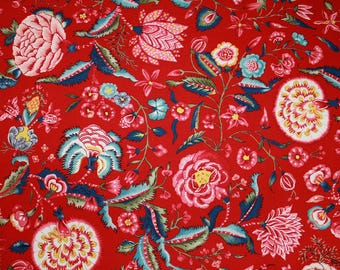 Dutch Chintz cotton, bright red