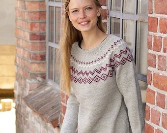 Élégant pull fair isle en laine pure