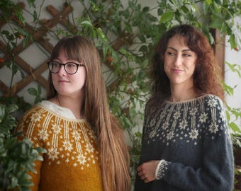 Fair sweater or nordic sweater in baby alpaca yarn, 32 colours available