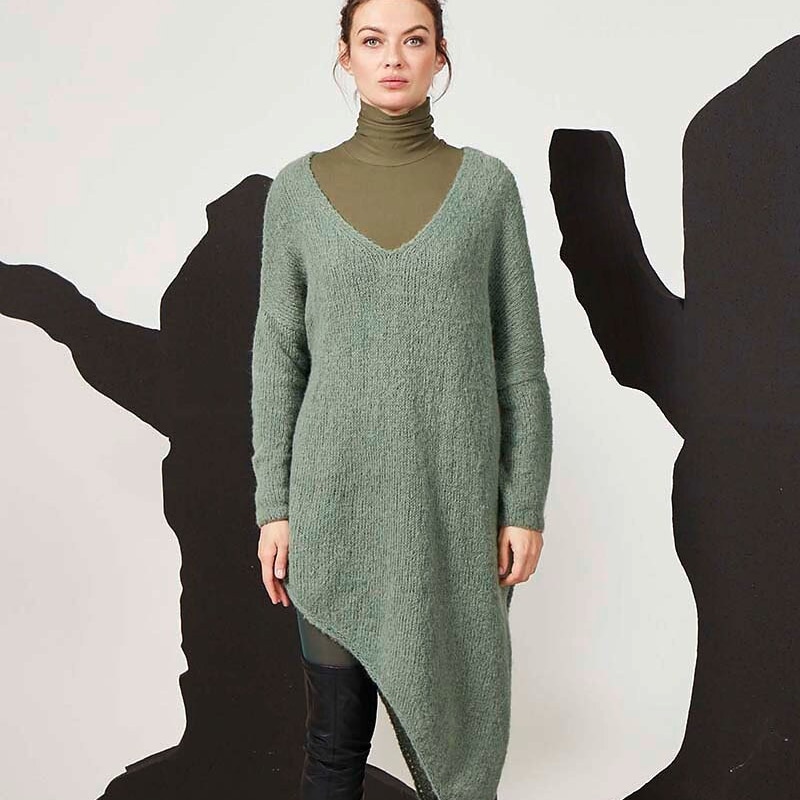 Asymmetrical Sweater - Fuchsia