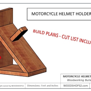 Motorcycle Helmet Holder Woodworking Plans Storage Wall Mount Helmet Holder Rack Bike Gear Display Gloves Sunglasses image 1