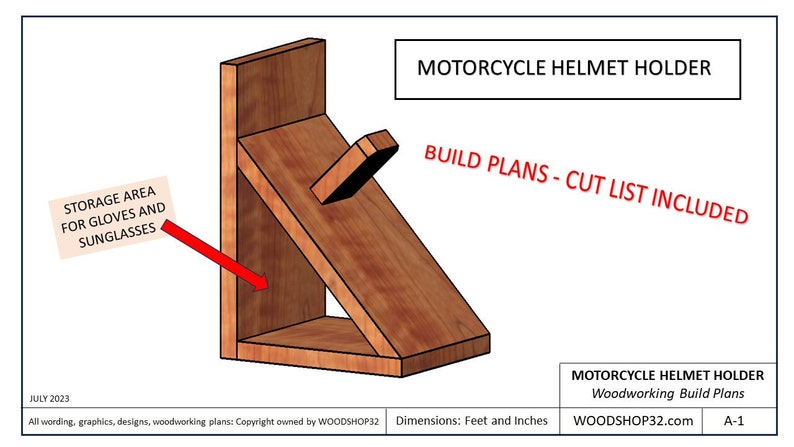 Motorcycle Helmet Holder Woodworking Plans Storage Wall Mount Helmet Holder Rack Bike Gear Display Gloves Sunglasses image 1