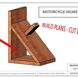 Plany stolarskie uchwytu na kask motocyklowy, przechowywanie DIY (pobierz plik PDF) Element cyfrowy