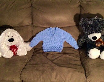 Baby sweater blue hand made