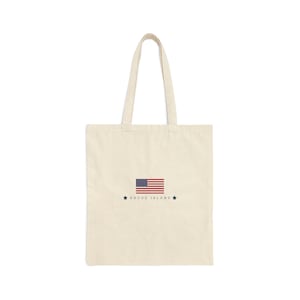 Rhode Island Canvas Tote Bag, Rhode Island Flag Tote Bag, RI Tote Bag, American Flag Tote, Newport RI Tote Bag // New England Tote Bag