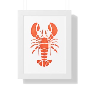 Framed Watercolor Lobster Print Art, Framed Lobster Print, Framed Lobster Art, Lobster Wall Art, Lobster Wall Decor, Maine Art, Maine Decor