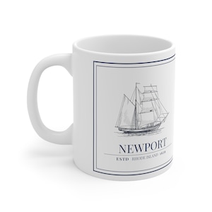 Newport Rhode Island Mug, Newport Mug, Rhode Island Mug, Newport Rhode Island Ceramic Mug, New England Coastal Mug, New England Mug