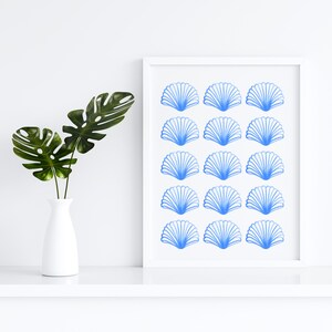 Shell Print Pattern Art, Seashell Print Pattern Poster, Shell Print Art, Seashell Print Art, Shell Art, Coastal Wall Decor, Coastal Wall Art
