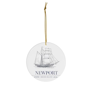 Newport Rhode Island Ornament, Rhode Island Ornament, Newport Rhode Island Weihnachtsverzierung, Rhode Island Weihnachtsschmuck Dekoration
