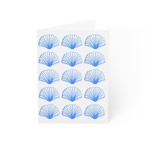 Blank Seashell Print Greeting Cards (1, 10, 30, 50pcs), Seashell Thank You Cards, Seashell Cards, Shell Greeting Cards, Coastal Print Cards