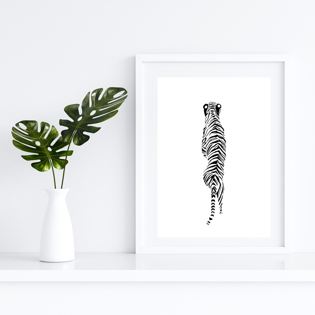 Black and White Tiger Wall Art, Black and White Wall Art, Black and