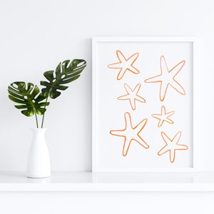 Seestern Wandkunst, Seestern Wanddekor, Seestern Druck, Seestern Kunst, Seestern Poster, Seestern Neutral Art, Seestern Kinderzimmer Kunst