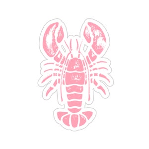Vinyl Lobster Sticker, Pink Lobster Sticker, Maine Sticker, Coastal Sticker, Girly Trendy Sticker, Laptop Sticker, Water Bottle Sticker