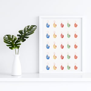 Watercolor Shrimp Print Art, Shrimp Pattern Print Art, Shrimp Print, Shrimp Art, Shrimp Pattern Wall Art, Coastal Wall Decor, Fun Beachy Art