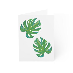 Lege Monstera Print wenskaarten (1, 10, 30 en 50 stuks), Monstera postkaarten, Plant Print Bedankkaarten, Plant Print Stationair
