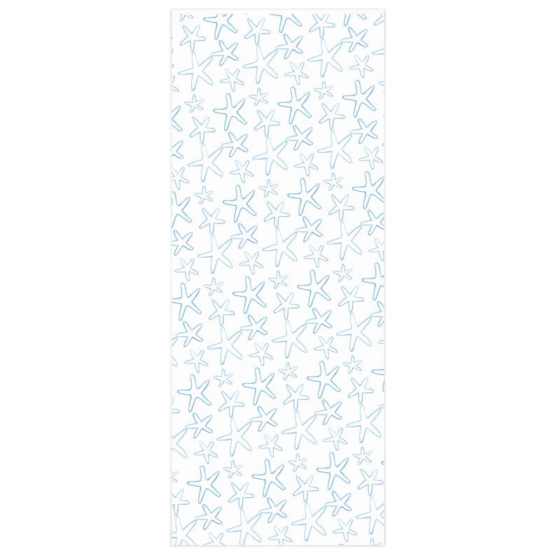 Starfish Print Wrapping Paper, Blue Starfish Wrapping Paper, Starfish Wrapping Paper, Starfish Gift Wrap, Coastal Wrapping Paper image 4