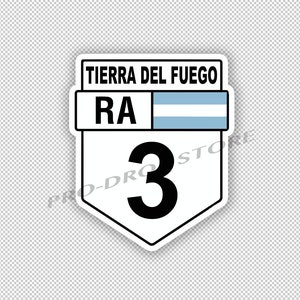 Argentina Ruta 3 Car Decal Sticker Tierra Del Fuego Highway 3” Route 3 Patagonia