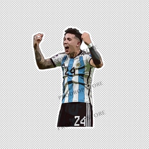 Argentina Enzo Fernandez 5 World Cup Qatar 2022 Decal Sticker GOAT Messi 10 Maradona Benfica Chelsea fútbol