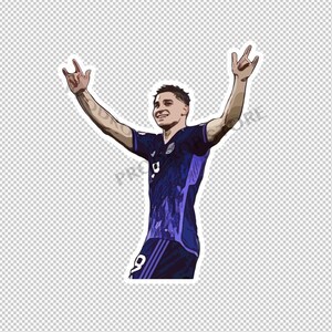 Argentina Julian Alvarez 9 Araña World Cup Qatar 2022 Decal Sticker GOAT Madrid Messi 10 Atletico
