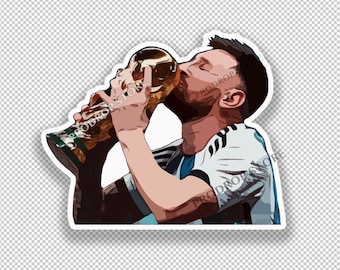 Argentina #2 Lionel Messi 10 Trophy  World Cup Qatar 2022 Decal Sticker GOAT D10S