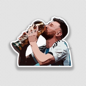 Argentina #2 Lionel Messi 10 Trophy  World Cup Qatar 2022 Decal Sticker GOAT D10S
