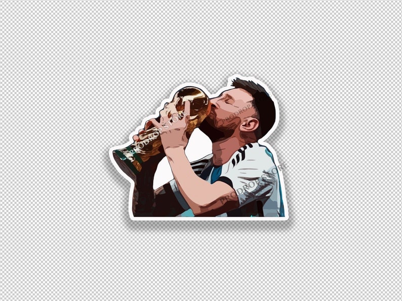 Argentina #2 Lionel Messi 10 Trophy VM Qatar 2022 Dekalklistermärke GOAT D10S bild 1