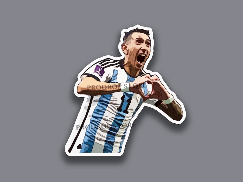 May include: A digital illustration of a soccer player wearing a light blue and white jersey with the number 11 on the front. The player is making a heart shape with their hands and has a determined expression on their face.
