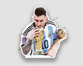 Argentina Lionel Messi 10 Trophy  World Cup Qatar 2022 Decal Sticker GOAT D10S