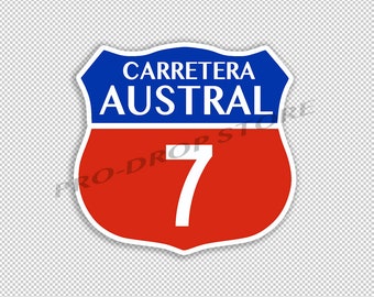 CHILE Ruta 7 Auto-Aufkleber Aufkleber Carretera Austral 3 ”Fahrrad Panamerican Higway
