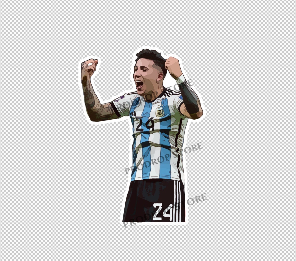 Argentina Enzo Fernandez 5 World Cup Qatar 2022 Decal Sticker GOAT ...