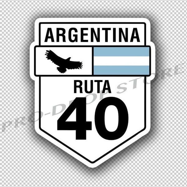 Argentina Ruta 40 Car Decal / Sticker Panamerican Highway Route 40